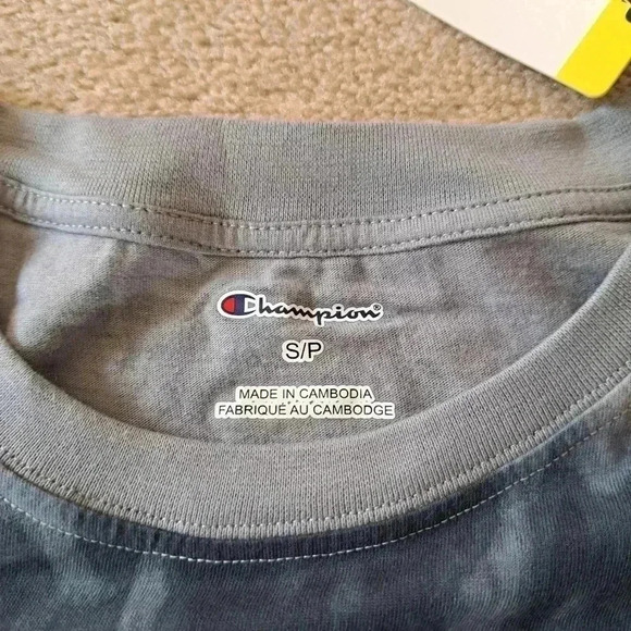 ❤️ NWT Champion T-shirt Tie dye Boyfriend Fit Tee Grey Small  100% cotton - Picture 6 of 9